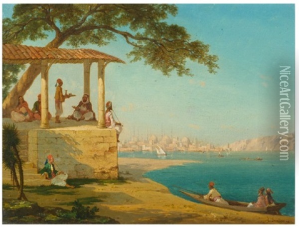 Vue D'istanbul Oil Painting - John Pierre Simonet