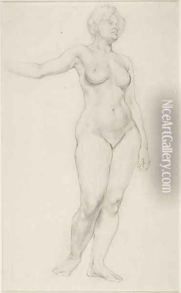 Standing Female Nude, 1914 Oil Painting - Dora Carrington