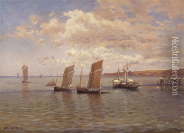 Boulogne Sur Mer Oil Painting - Jean-Baptiste-Arthur Calame