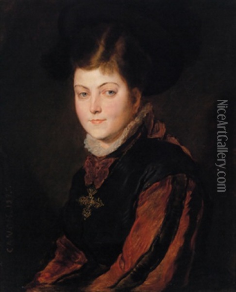 Portrait Der Grafin Stephanie Wurmbrand-stuppach Oil Painting - Hans Canon