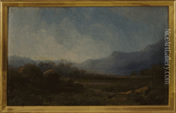 Voralpenlandschaft Oil Painting - Julius Lange
