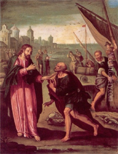 The Calling Of Saint Peter Oil Painting - Alessandro di Cristofano Allori