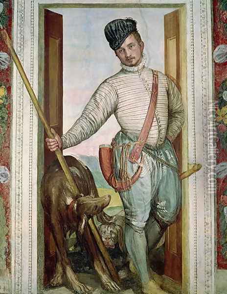 Self Portrait in Hunting Costume, 1562 Oil Painting - Paolo Veronese (Caliari)