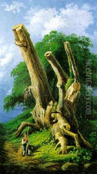 L'albero Secolare Oil Painting - Consalvo Carelli
