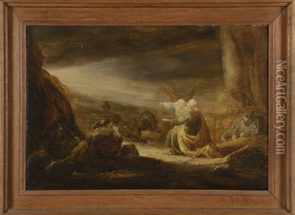 Jacob Et L'ange Oil Painting - Benjamin Gerritsz Cuyp