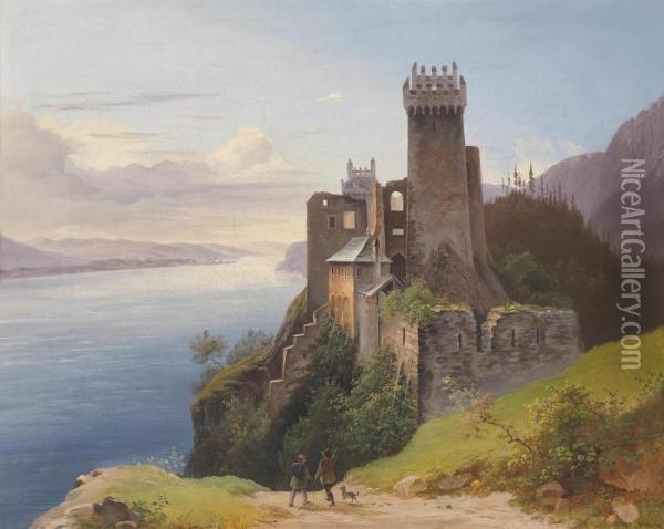View Of The Ruins Of Weitenegg On The Danube Oil Painting - Joseph Holzer