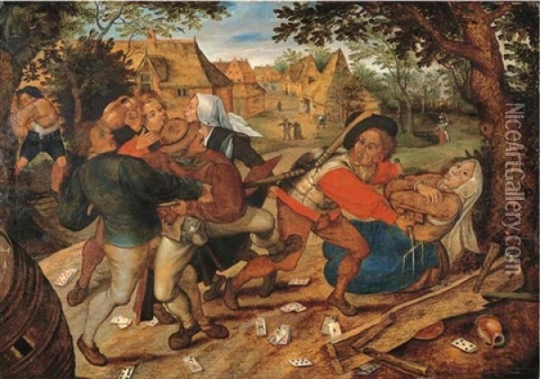 The Peasants' Brawl Oil Painting - Pieter Brueghel the Younger