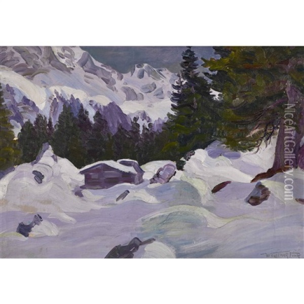 Grauer Wintertag Oil Painting - Waldemar Theophil Fink