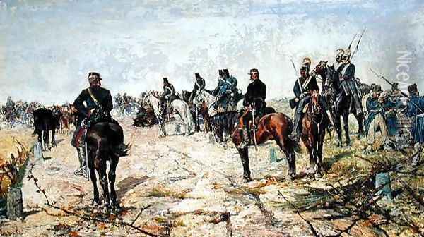 The Battle Lines, 1884 Oil Painting - Giovanni Fattori