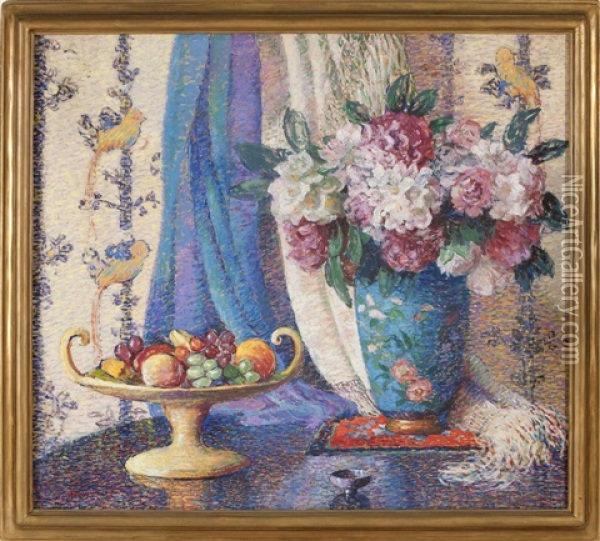 Still Life Of Rhododendron Oil Painting - Lillian Burk Meeser