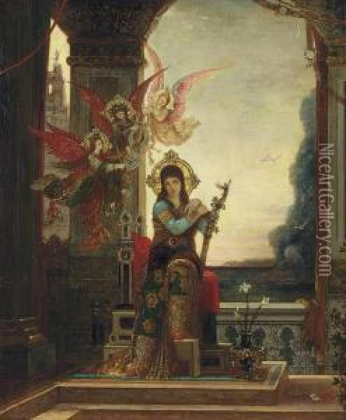 Sainte Cecile Et Les Anges De La Musique Oil Painting - Gustave Moreau