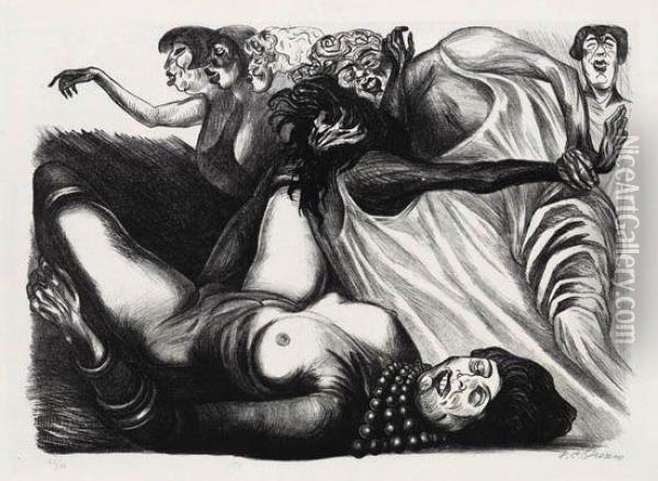 Dead Woman Oil Painting - Jose Clemente Orozco