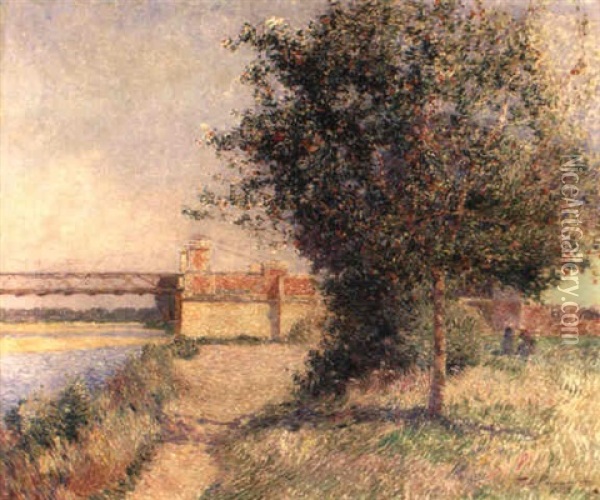 Le Pont De Saint-mathurin, Angers Oil Painting - Ferdinand du Puigaudeau
