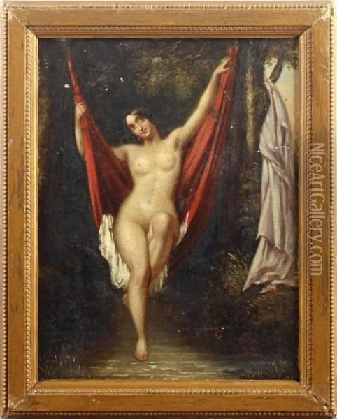 Nude On A Swing Oil Painting - William Etty
