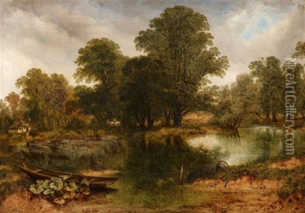 Flusslandschaft Oil Painting - Henry William Banks Davis