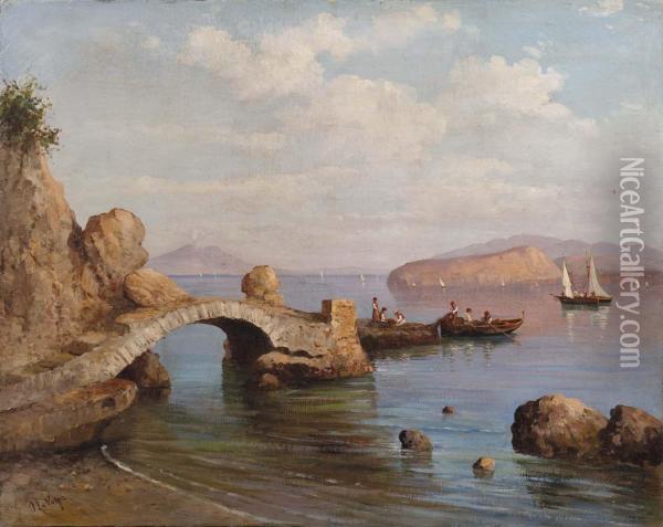 Nel Golfo Di Napoli Oil Painting - Alessandro la Volpe