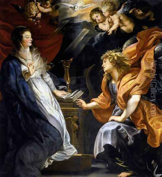 Annunciation 1609-10 Oil Painting - Peter Paul Rubens