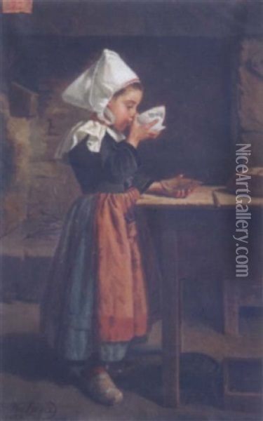 Jeune Fille Au Bol Oil Painting - Emma Herland