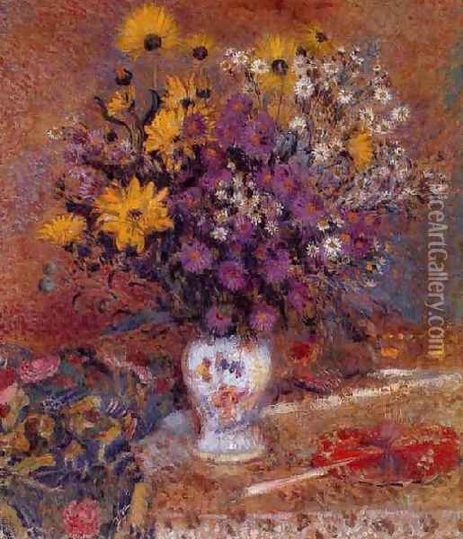 Vase Of Flowers Oil Painting - Georges Lemmen