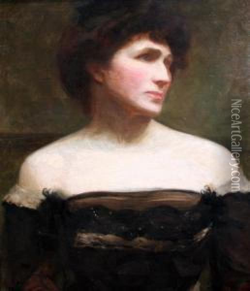 Portrait Of Miss Heath Oil Painting - Arthur Hacker