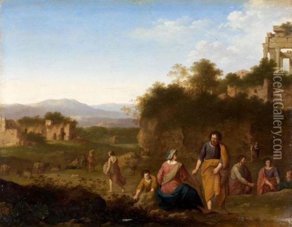 Le Prophete Elie Et La Veuve De Sarepta Oil Painting - Cornelis Van Poelenburch