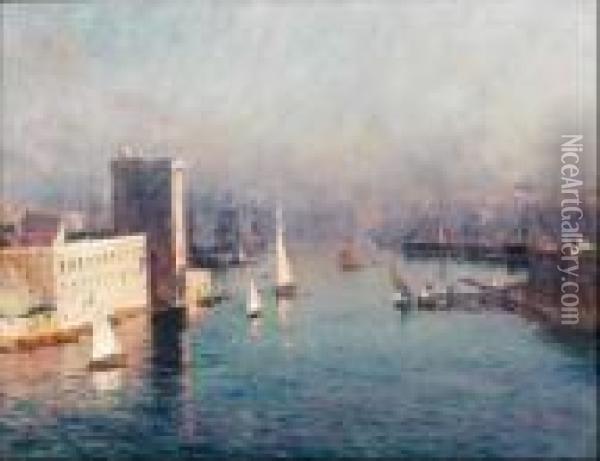 L'entree Du Port De Marseille Oil Painting - Jean-Baptiste Olive