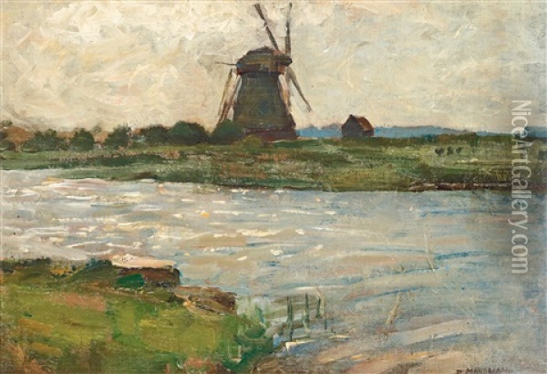 Utsikt Over Oostzijdse Vaderkvarn Oil Painting - Piet Mondrian