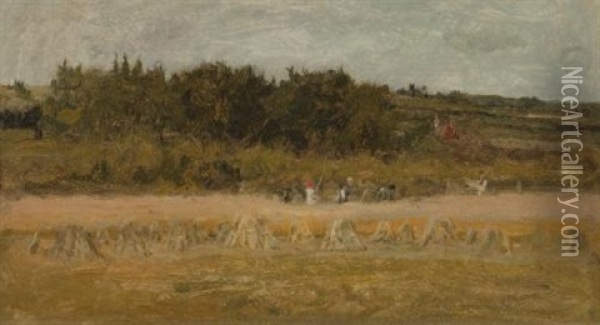 Study For The Cranberry Pickers Oil Painting - Eastman Johnson