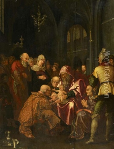 Beschneidung Christi Oil Painting - Hendrik Goltzius
