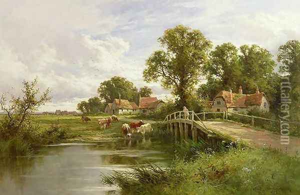 On the Thames near Marlow Oil Painting - Henry Hillier Parker