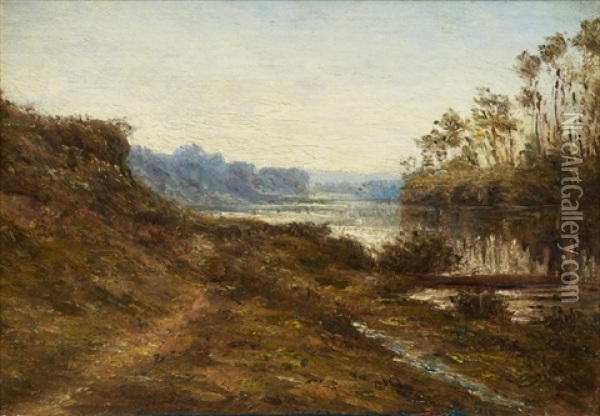 Paysage A La Riviere Oil Painting - Andre Giroux