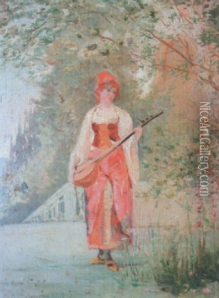 Musicienne Orientale Oil Painting - Henry Eugene Delacroix