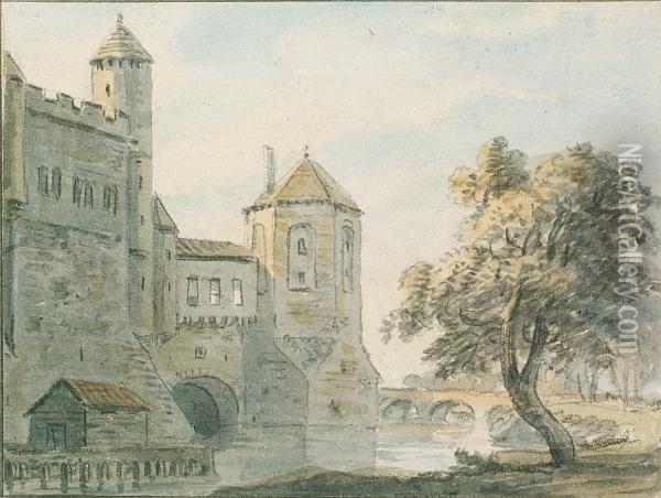 View Of A Castle Oil Painting - Paul Sandby