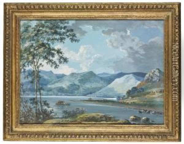 Lake Ullswater Oil Painting - George Cuitt