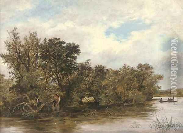 Magpie Island, Henley on Thames Oil Painting - James Stark