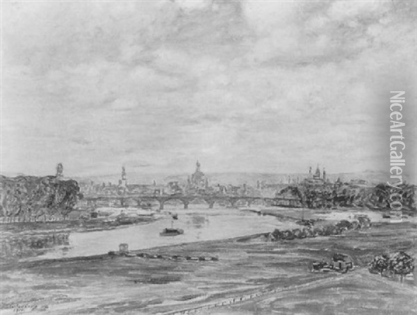 Ansicht Von Dresden Oil Painting - Fritz Westendorp