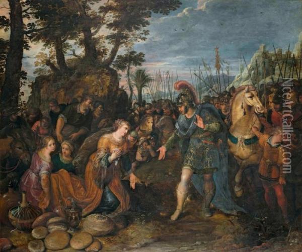 David And Abigail Oil Painting - Frans II Francken
