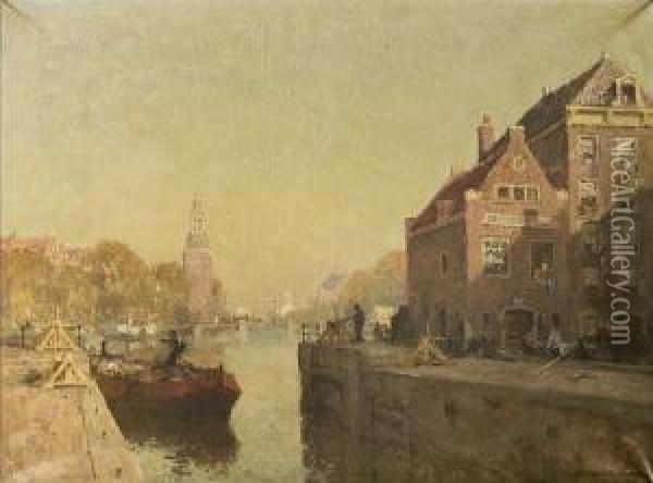 The St Anthony Locks, Amsterdam Oil Painting - Cornelis Vreedenburgh