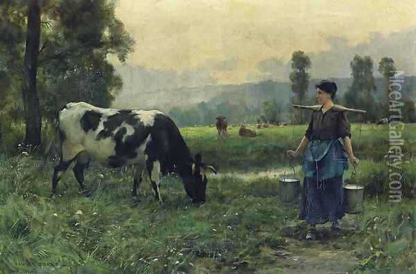 The Milkmaid I Oil Painting - Julien Dupre