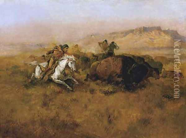 Buffalo Hunt No. 12 Oil Painting - Charles Marion Russell