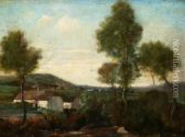 County Landscape Oil Painting - Jean-Baptiste-Camille Corot