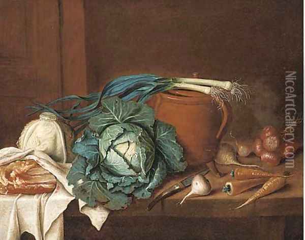 Cabbages Oil Painting - Gaspard, or Gabriel Gresely