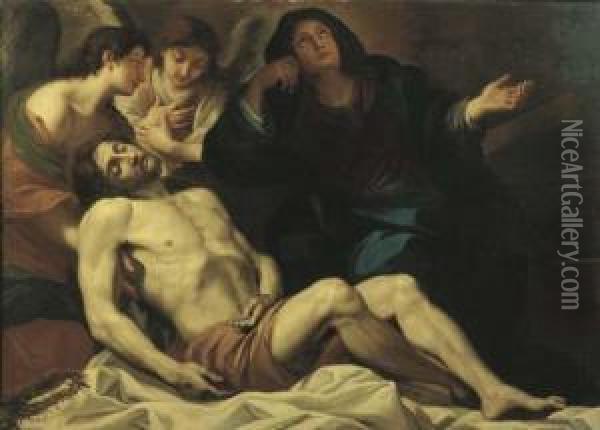 Compianto Sul Cristo Morto Oil Painting - Giacinto Brandi