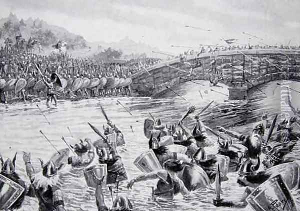The Battle of Maldon, 991, illustration from the book The History of the Nation Oil Painting - Alfred Pearse