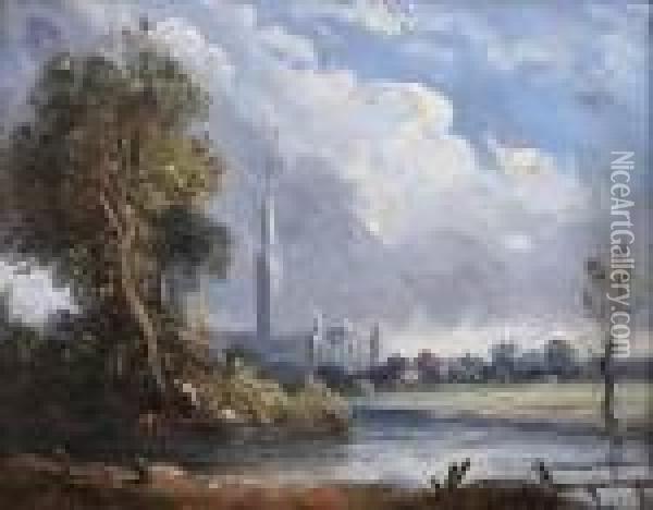 Salisbury Cathedral Oil Painting - John Constable