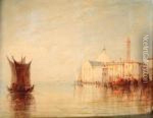 San Giorgio Maggiore From The Lagoon, Venice Oil Painting - James Baker Pyne
