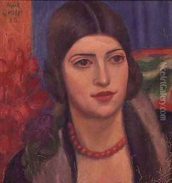 Portrait of a young woman Oil Painting - Mark Gertler