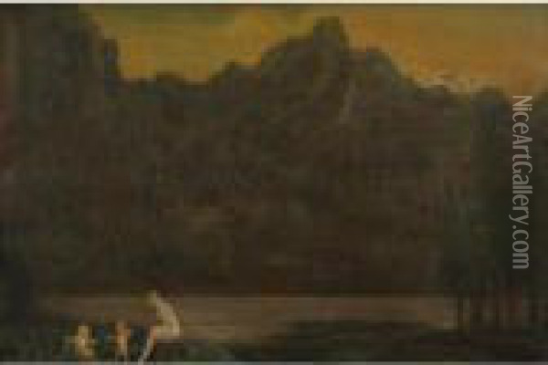 Leda And The Dioscuri Oil Painting - Arthur Bowen Davies