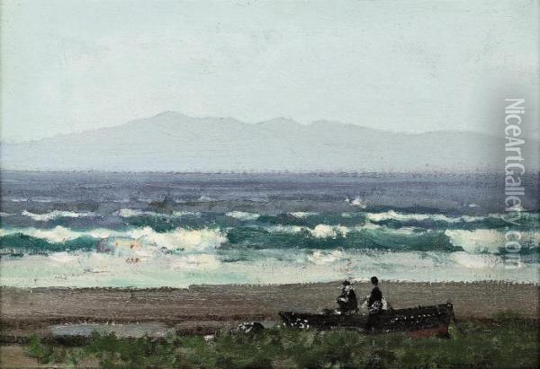 The Ayrshire Coast, Looking Towards Arran Oil Painting - George Houston