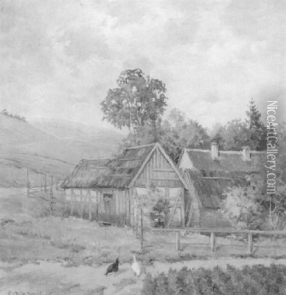 Bauerngehoft Bei Ahrenshoop Oil Painting - Paul Mueller-Kaempff